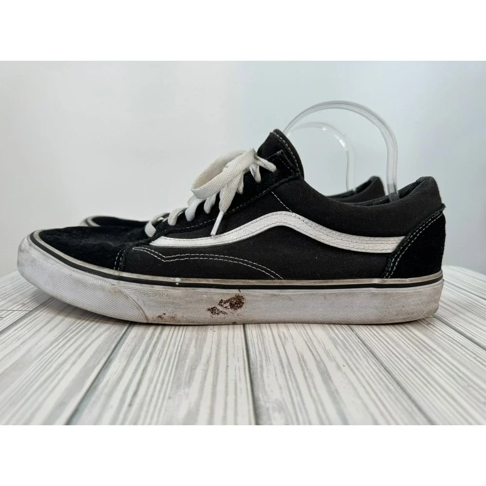 Vans Old Skool Black White‎ Suede Canvas Skate Shoes Low Top Sneakers Men's 13